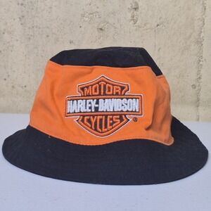 Harley-Davidson Bucket Hat Infant Baby Black Orange Embroidered Logo